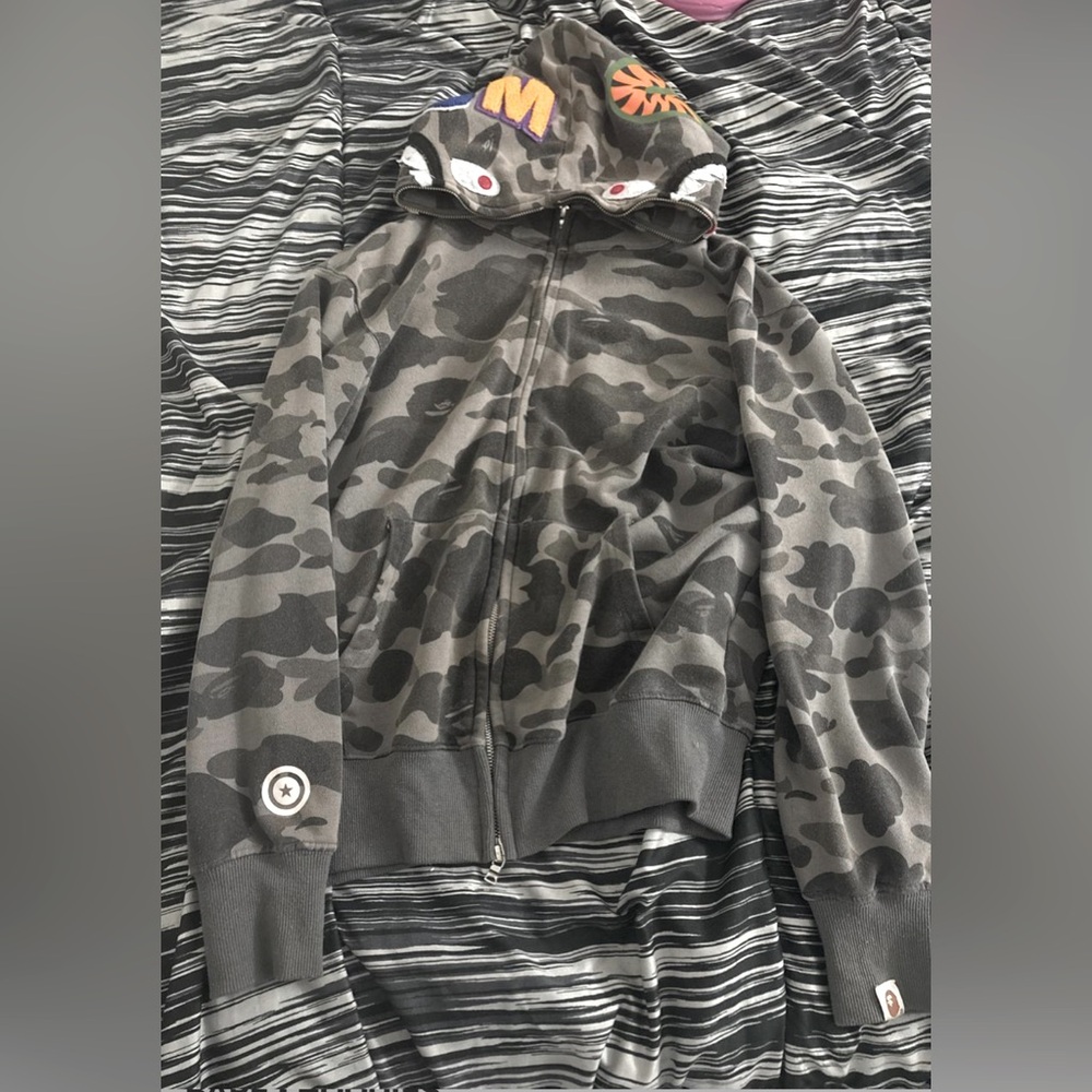 Bape Gray Camouflage Jacket with Hood